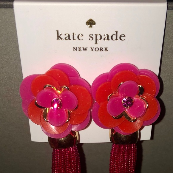 NWT Rosy Posies Tassel Earrings - Picture 5 of 5